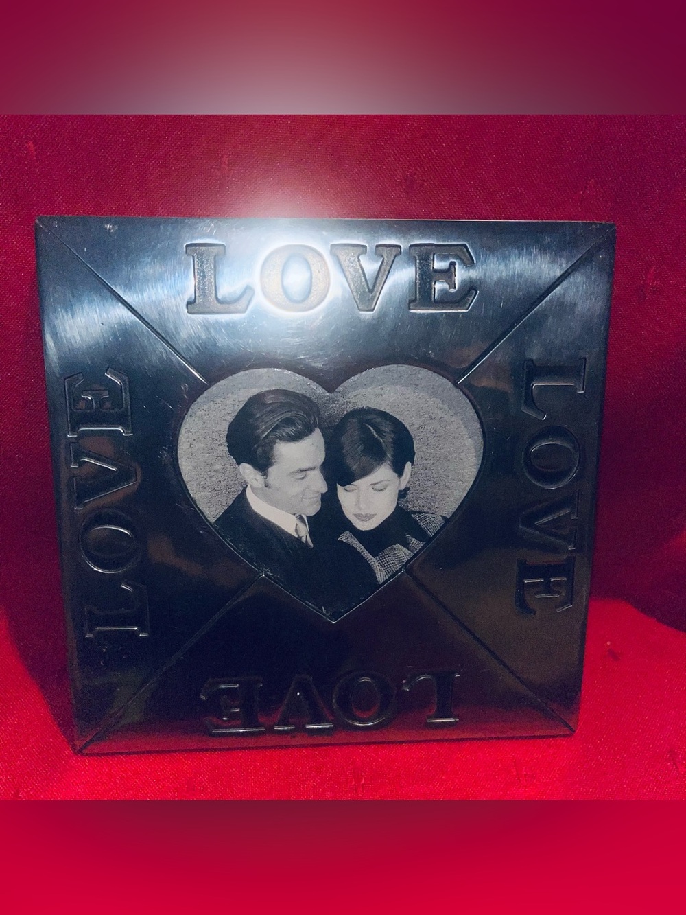 LOVE Embossed Heart Photo Frame - Black